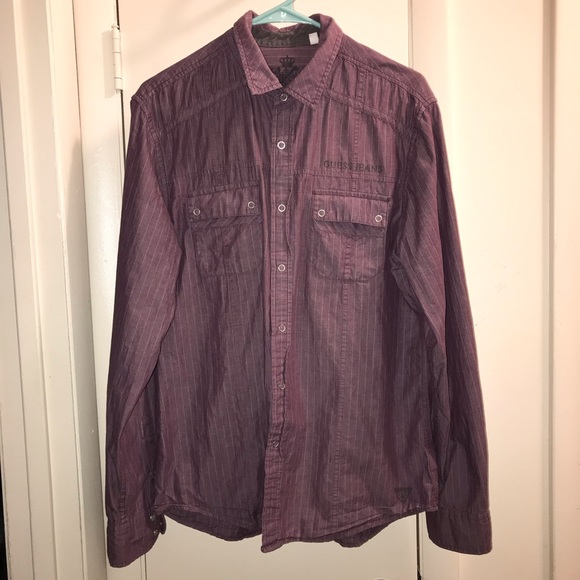 Men’s Guess Long Sleeve Button-Up - Picture 3 of 7